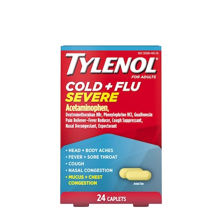 Tylenol Tylenol Cold & Flu Severe Tylenol 24 Caplets, PK48 3027026